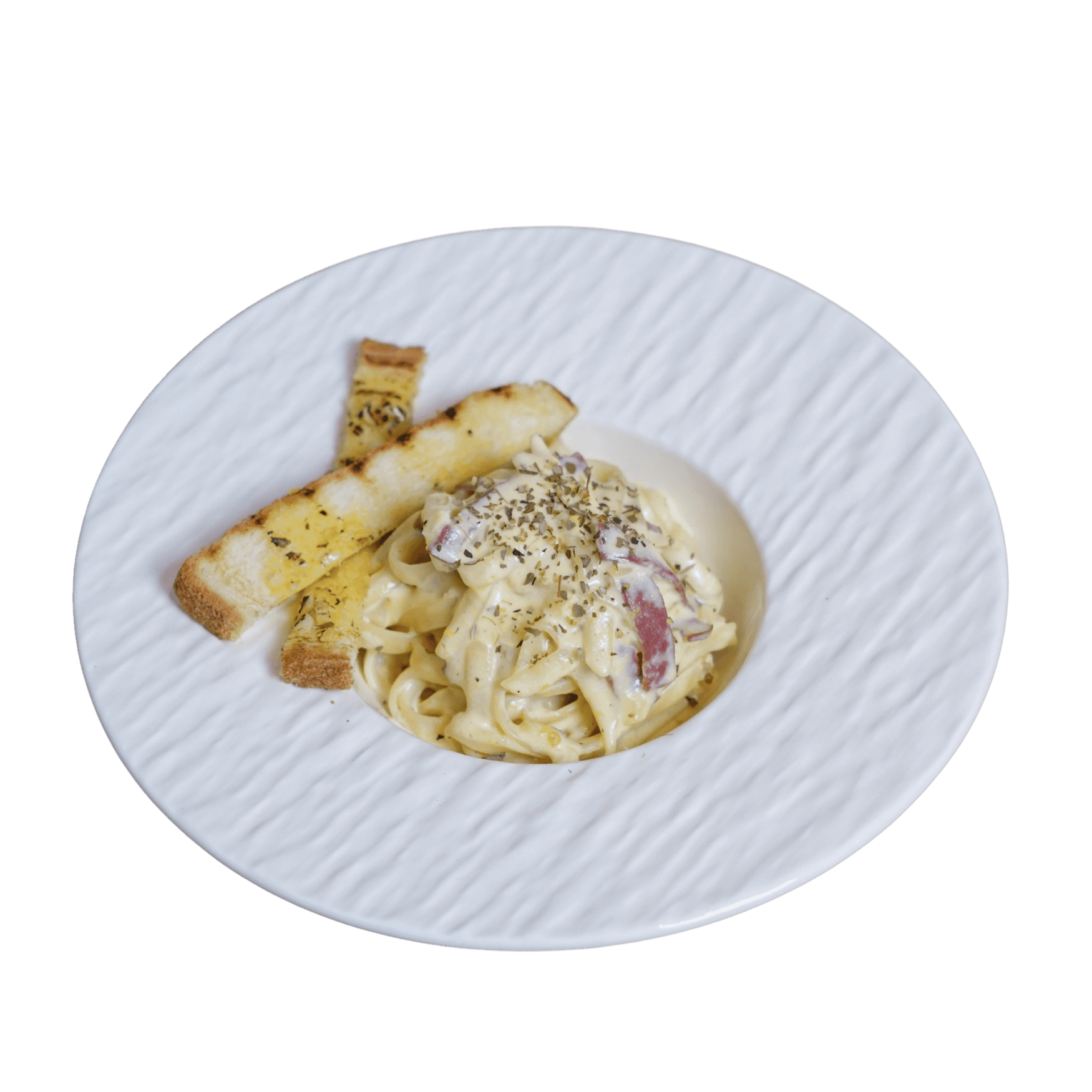 FETTUCINE CARBONARA - Menu Lil' Escape Coffee & Eatery